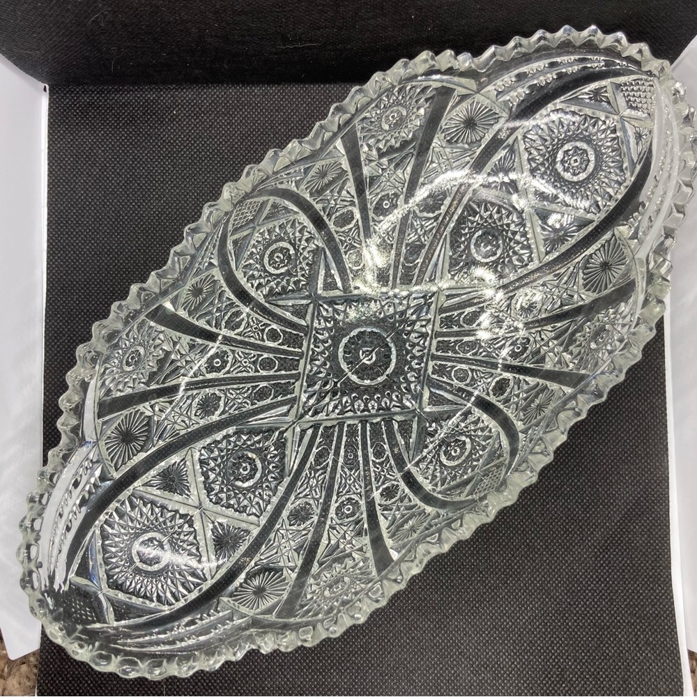 Imperial Glass Daisy and Button Relish Tray